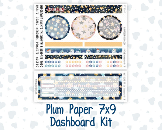 Kit 0248 - 7x9 - Plum Paper - Dashboard Kit - January - Midnight Countdown