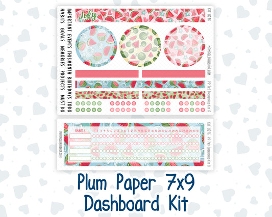 Kit 0276 - 7x9 - Plum Paper - Dashboard Kit - July - Melon Crush