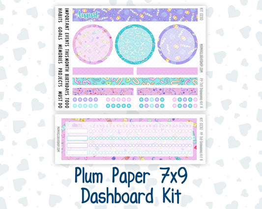 Kit 0230 - 7x9 - Plum Paper - Dashboard Kit - August - School Daze