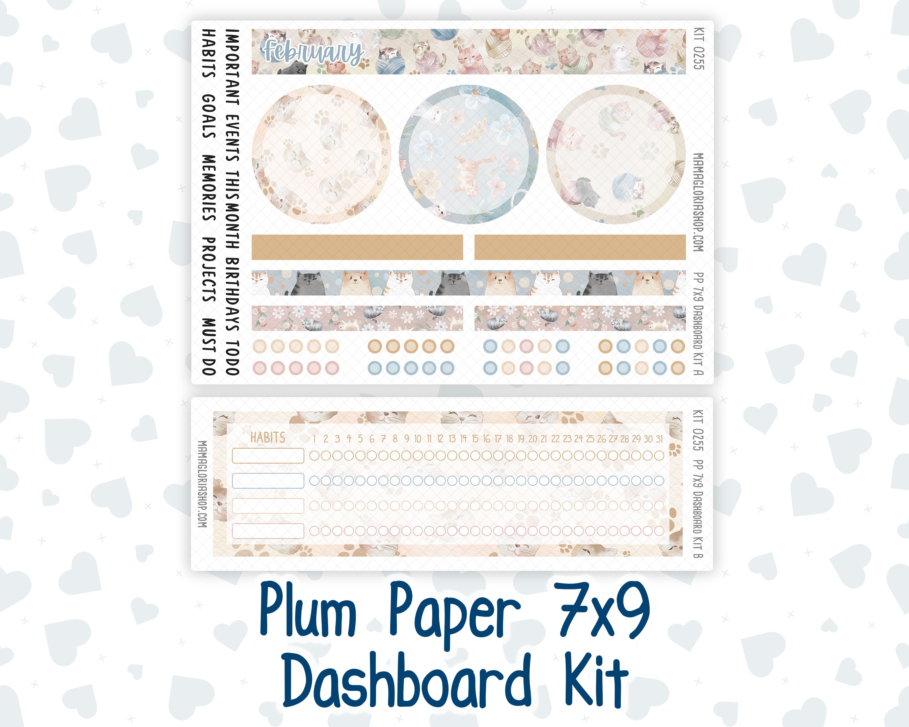Kit 0255 - 7x9 - Plum Paper - Dashboard Kit - February - Cottagecore K ...