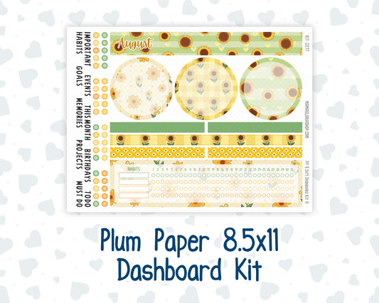 Kit 0277 - 8.5x11 - Plum Paper - Dashboard Kit - August - Sunflower Drama Club