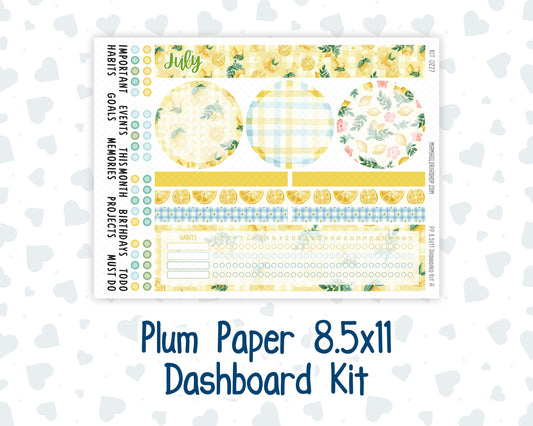 Kit 0227 - 8.5x11 - Plum Paper - Dashboard Kit - July - Lemon Grove