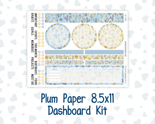 Kit 0265 - 8.5x11 - Plum Paper - Dashboard Kit - May - Honeybee Sky