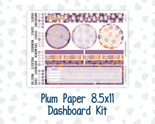 Kit 0236 - 8.5x11 - Plum Paper - Dashboard Kit - October - Sweet & Spooky