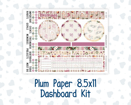 Kit 0307 - 8.5x11 - Plum Paper - Dashboard Kit - December - Velvet Hearth