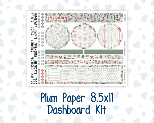 Kit 0245 - 8.5x11 - Plum Paper - Dashboard Kit - December - Vintage Christmas
