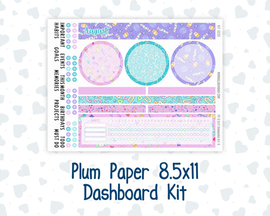 Kit 0230 - 8.5x11 - Plum Paper - Dashboard Kit - August - School Daze