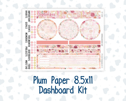 Kit 0294 - 8.5x11 - Plum Paper - Dashboard Kit - September - Rosy Reveria