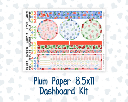 Kit 0220 - 8.5x11 - Plum Paper - Dashboard Kit - June - June Berries