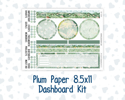Kit 0264 - 8.5x11 - Plum Paper - Dashboard Kit - May - Spring Walk