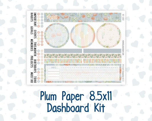 Kit 0261 - 8.5x11 - Plum Paper - Dashboard Kit - April - Llama Spring