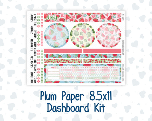 Kit 0276 - 8.5x11 - Plum Paper - Dashboard Kit - July - Melon Crush