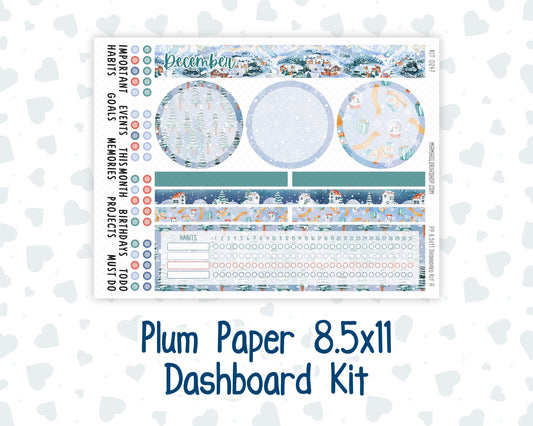 Kit 0247 - 8.5x11 - Plum Paper - Dashboard Kit - December - Snow Day Adventures