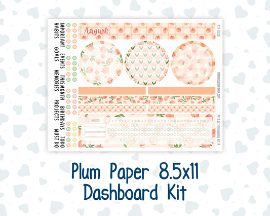 Kit 0228 - 8.5x11 - Plum Paper - Dashboard Kit - August - Just Peachy