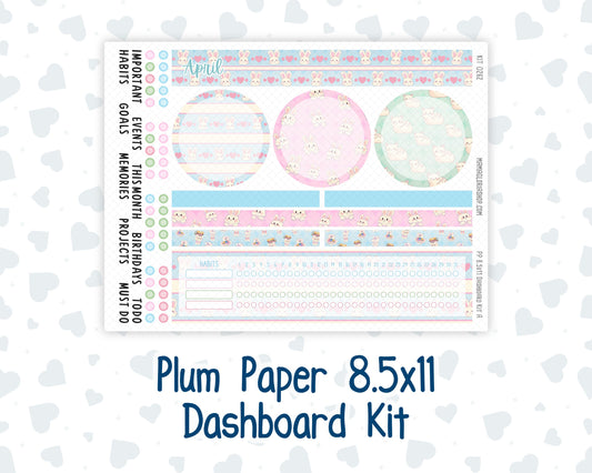 Kit 0262 - 8.5x11 - Plum Paper - Dashboard Kit - April - Spring Puffs