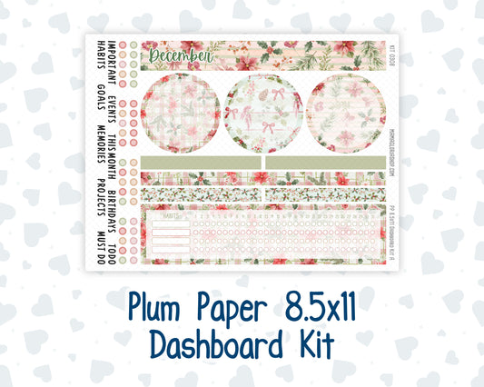 Kit 0308 - 8.5x11 - Plum Paper - Dashboard Kit - December - Knit & Holly