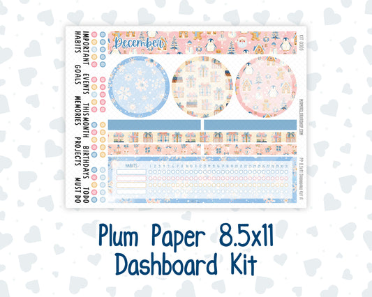 Kit 0305 - 8.5x11 - Plum Paper - Dashboard Kit - December - Sugarplum Parade