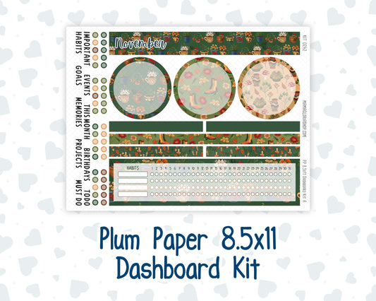 Kit 0242 - 8.5x11 - Plum Paper - Dashboard Kit - November - Cottage Autumn