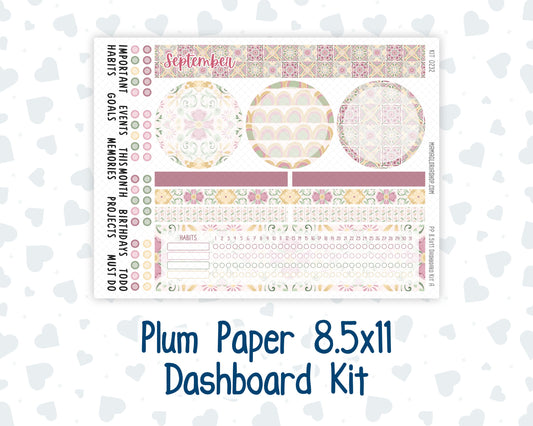 Kit 0232 - 8.5x11 - Plum Paper - Dashboard Kit - September - Heirloom Garden