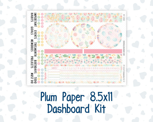 Kit 0260 - 8.5x11 - Plum Paper - Dashboard Kit - April - Pastel Egg Hunt