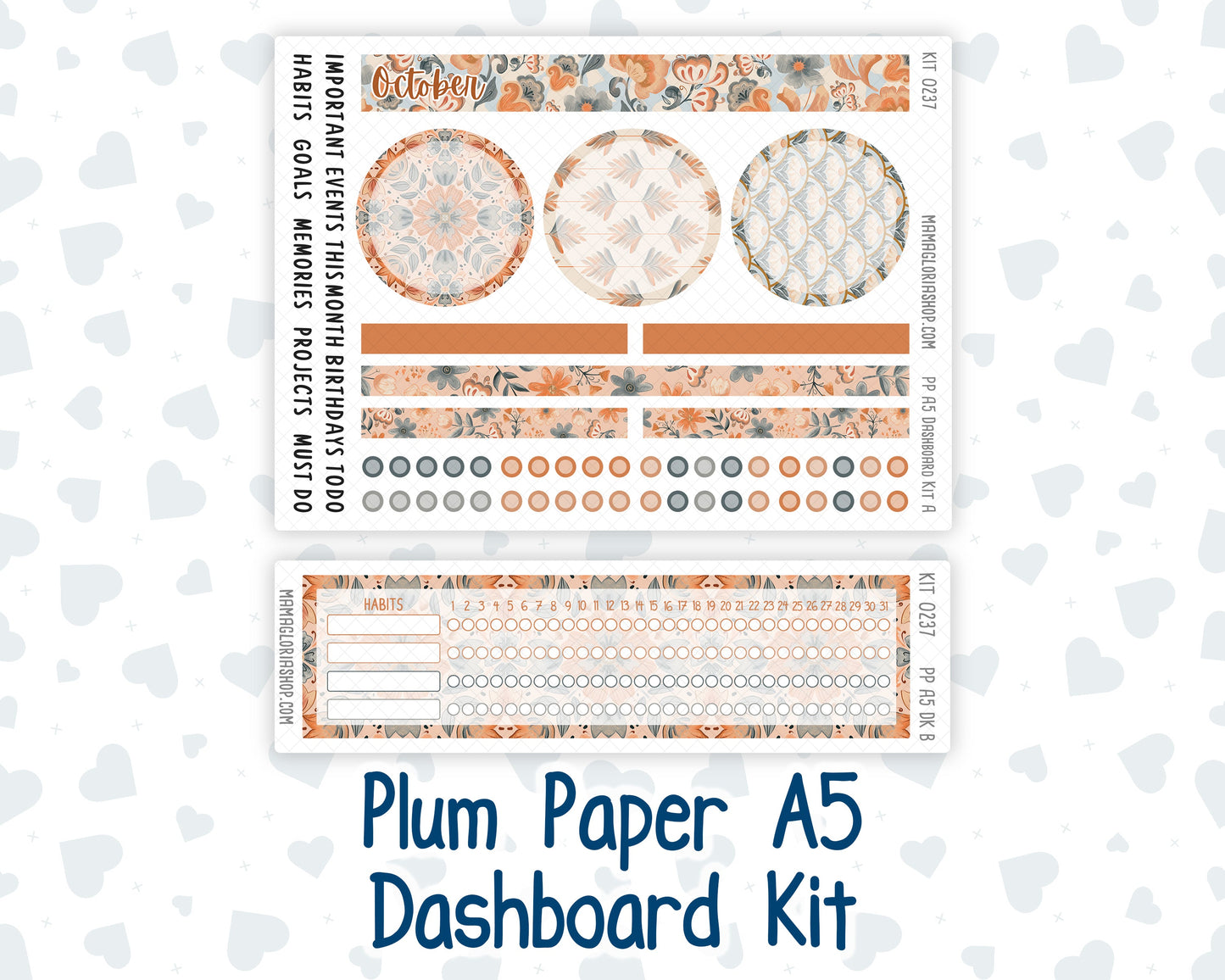 Kit 0237 - A5 - Plum Paper - Dashboard Kit - October - Forest Folk