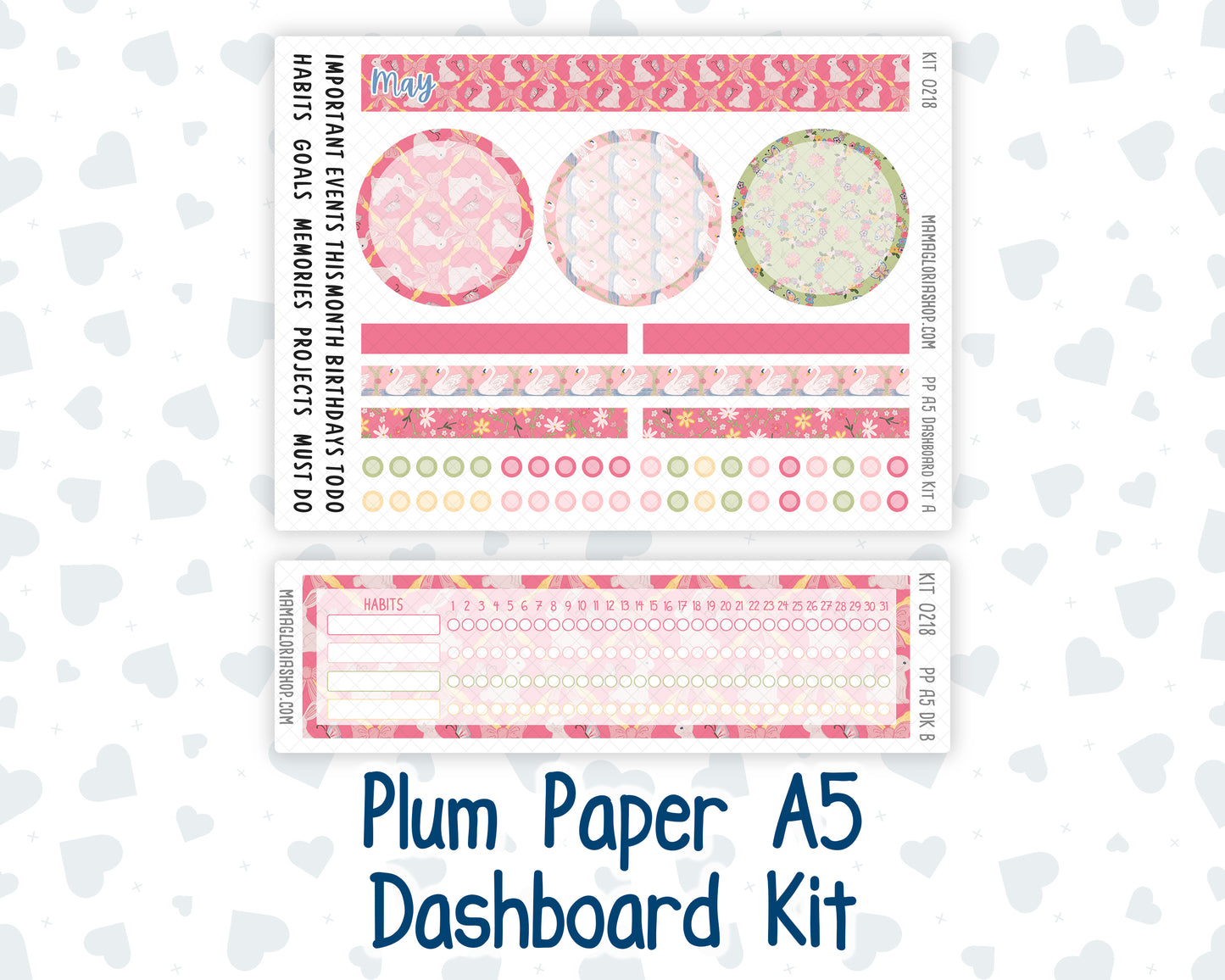Kit 0218 Plum Paper A5– Dashboard - Mother's Love - May