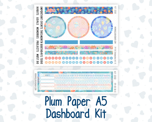 Kit 0268 - A5 - Plum Paper - Dashboard Kit - June - Sea Sweeties