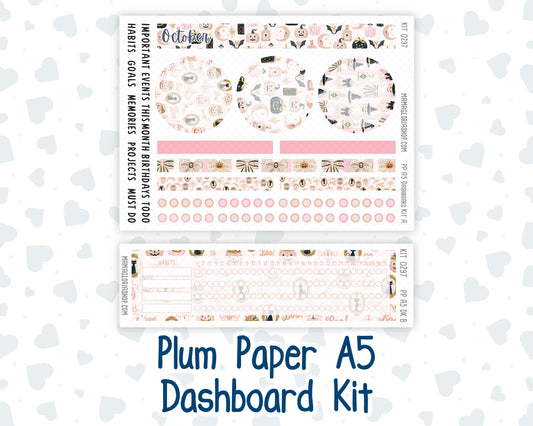 Kit 0297 - A5 - Plum Paper - Dashboard Kit - October - Pink Spell