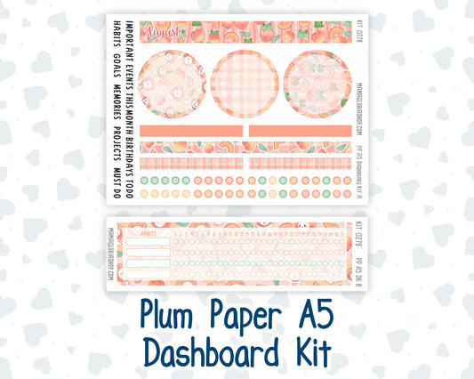 Kit 0278 - A5 - Plum Paper - Dashboard Kit - August - Oops, All Peaches
