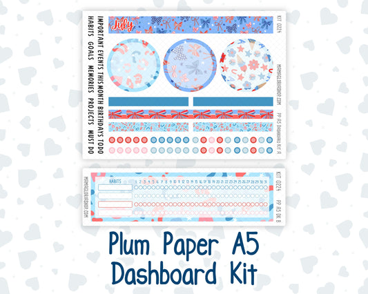 Kit 0224 - A5 - Plum Paper - Dashboard Kit - July - Patriotic Parade