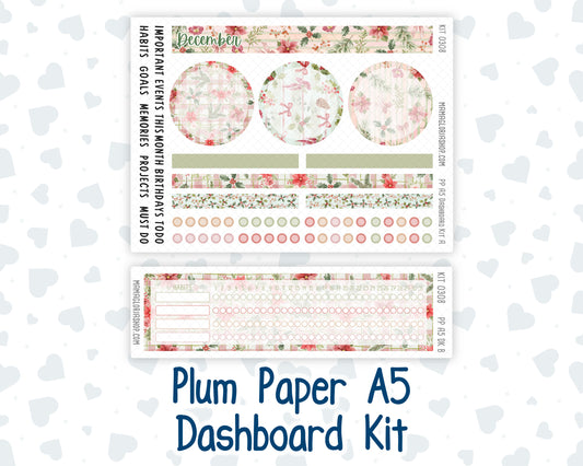 Kit 0308 - A5 - Plum Paper - Dashboard Kit - December - Knit & Holly