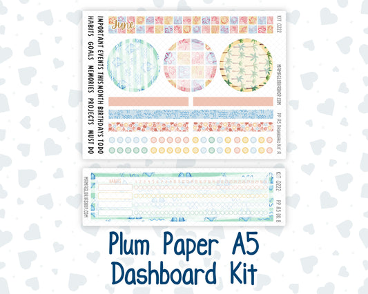 Kit 0222 - A5 - Plum Paper - Dashboard Kit - June - Beach Day