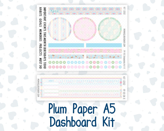 Kit 0262 - A5 - Plum Paper - Dashboard Kit - April - Spring Puffs