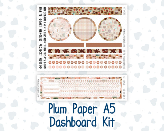 Kit 0296 - A5 - Plum Paper - Dashboard Kit - September - Coffee Break