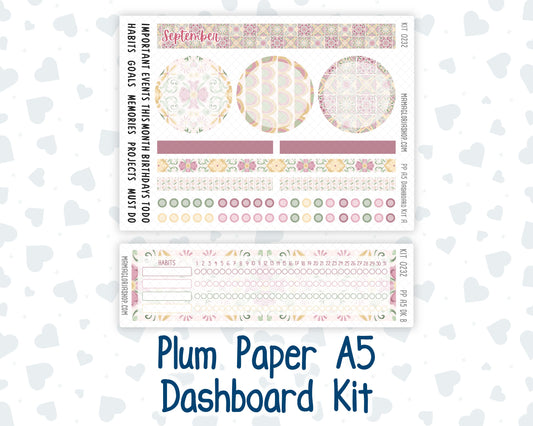 Kit 0232 - A5 - Plum Paper - Dashboard Kit - September - Heirloom Garden