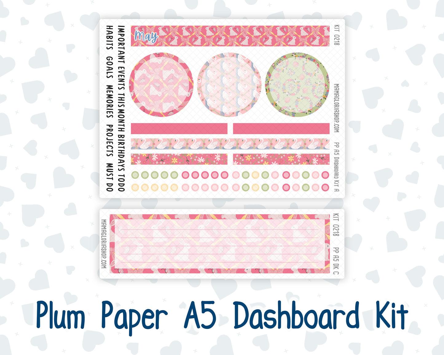 Kit 0218 Plum Paper A5– Dashboard - Mother's Love - May