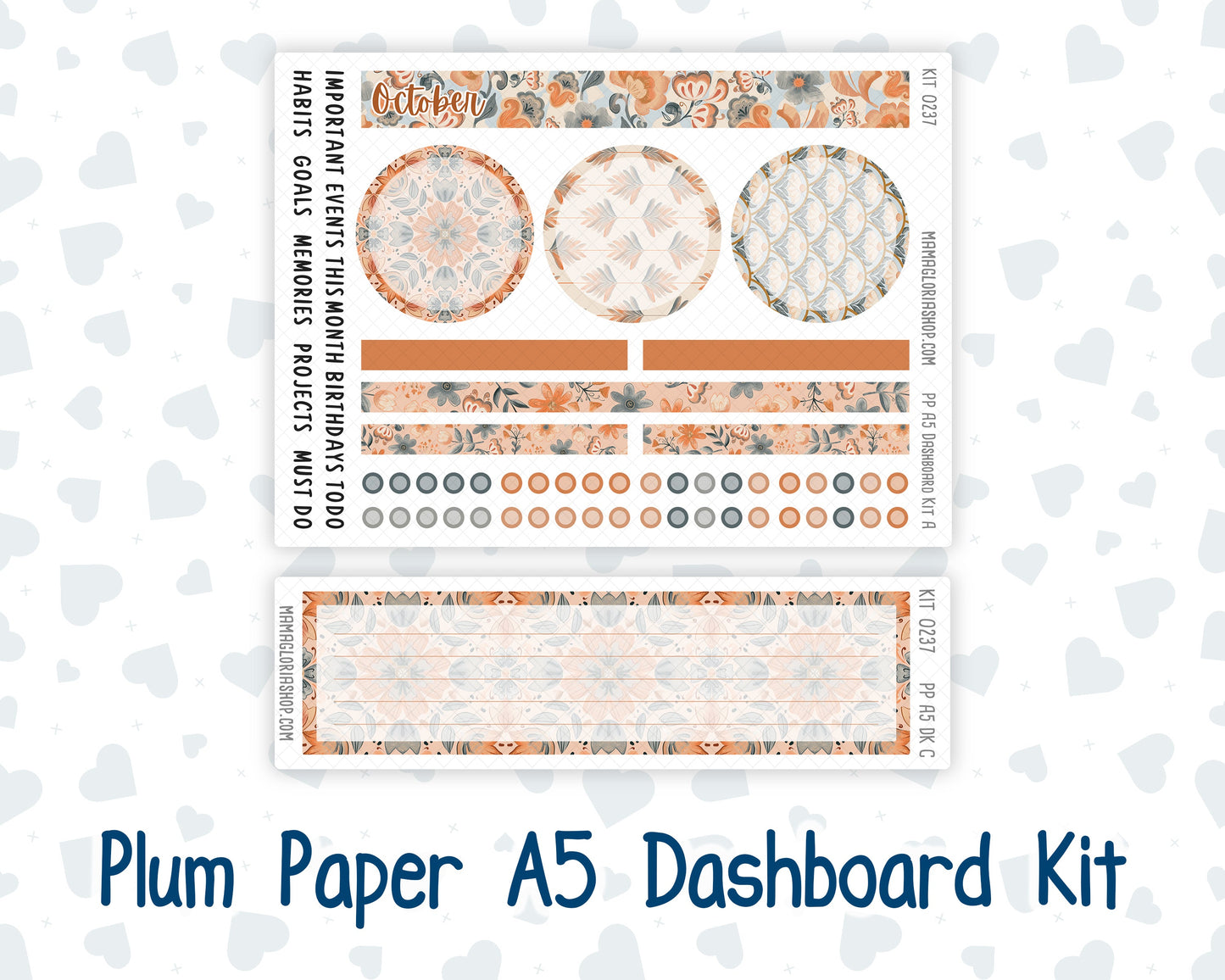 Kit 0237 - A5 - Plum Paper - Dashboard Kit - October - Forest Folk