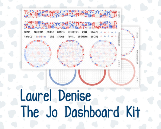Kit 0273 - Laurel Denise The Jo Planner - Dashboard Kit - July - Americana In Bloom