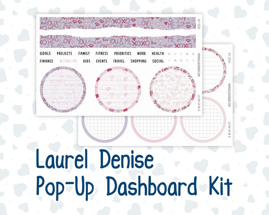 Kit 0204 - Laurel Denise Pop-Up - Dashboard Kit - February - Valentines Garden
