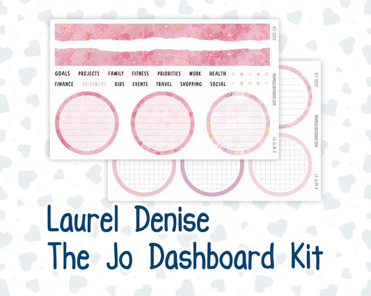 Kit 0253 - Laurel Denise The Jo Planner - Dashboard Kit - February - Rosy Daydreams