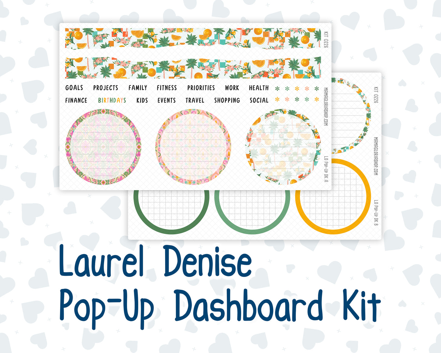 Kit 0226 - Laurel Denise Pop-Up - Dashboard Kit - July - Tropical Whimsy