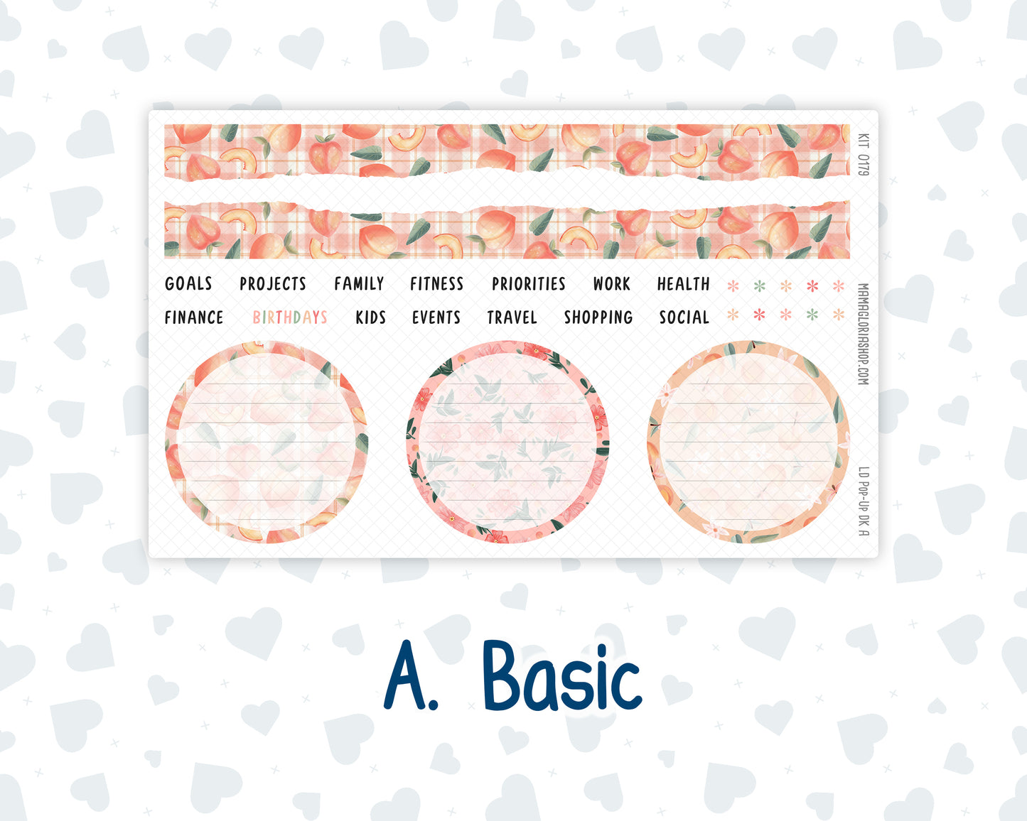 Kit 0179 - Laurel Denise Pop-Up - Dashboard Kit - August - Peaches