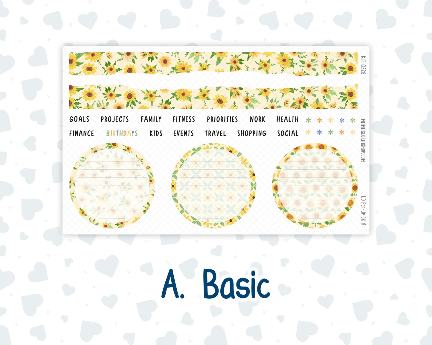 Kit 0229 - Laurel Denise Pop-Up -Dashboard Kit - August - Golden Faces