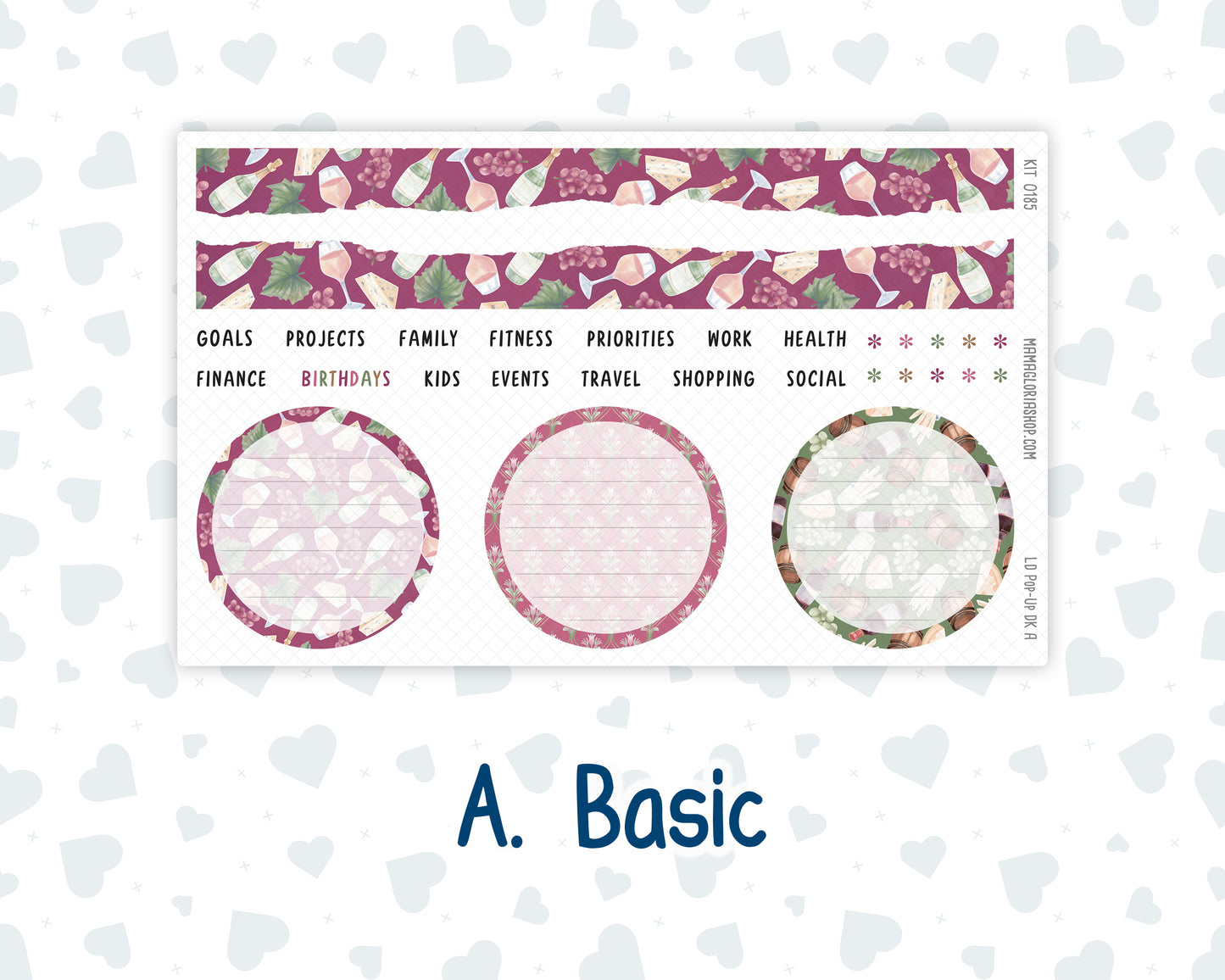 Kit 0185 - Laurel Denise Pop-Up - Dashboard Kit - September - Wine Time