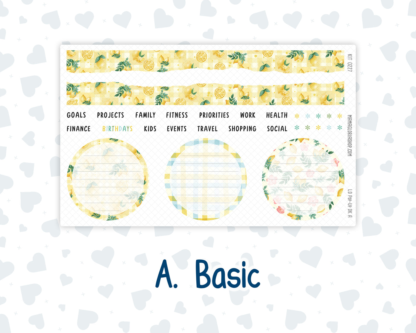 Kit 0227 - Laurel Denise Pop-Up - Dashboard Kit - July - Lemon Grove