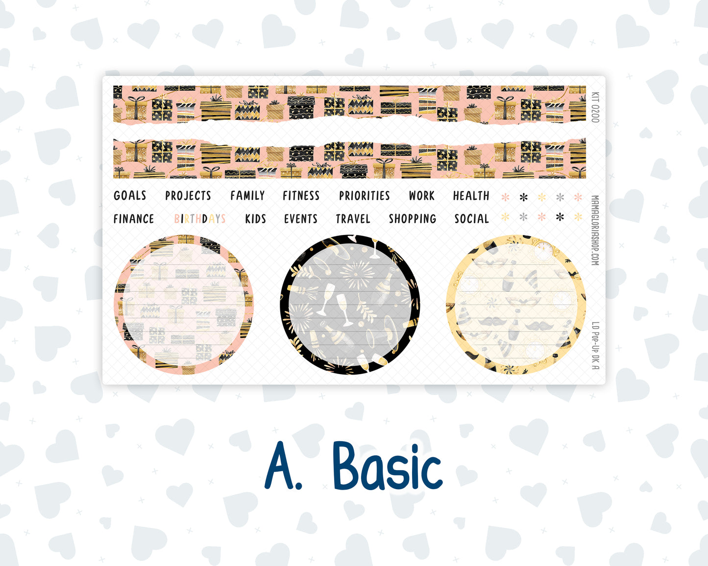 Kit 0200 - Laurel Denise Pop-Up - Dashboard Kit - January - Golden Hour
