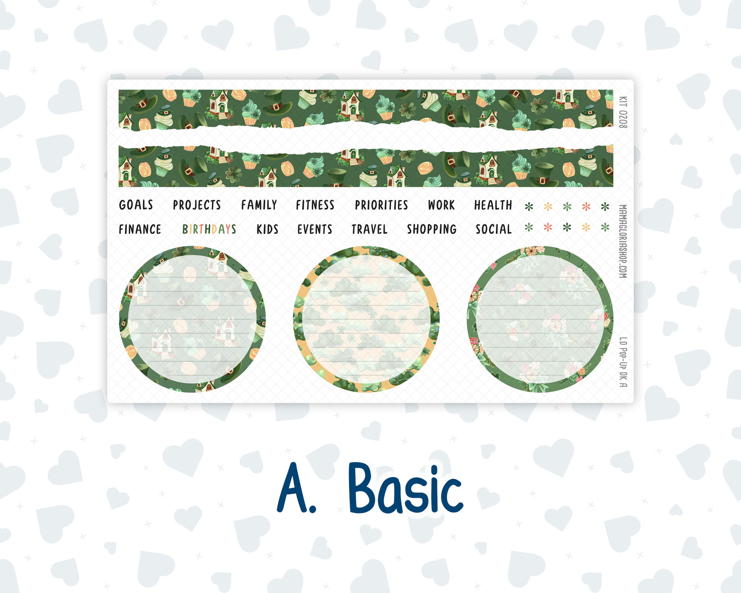 Kit 0208- Laurel Denise Pop-Up - Dashboard Kit - March - Shamrock Lane