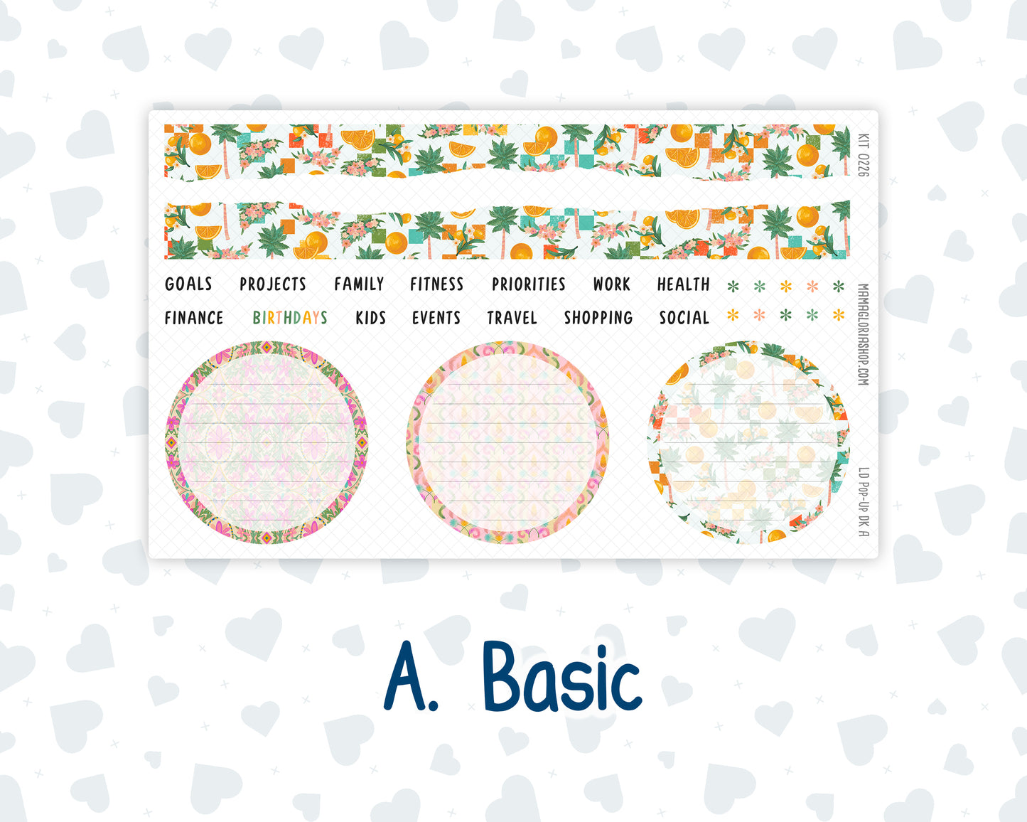 Kit 0226 - Laurel Denise Pop-Up - Dashboard Kit - July - Tropical Whimsy