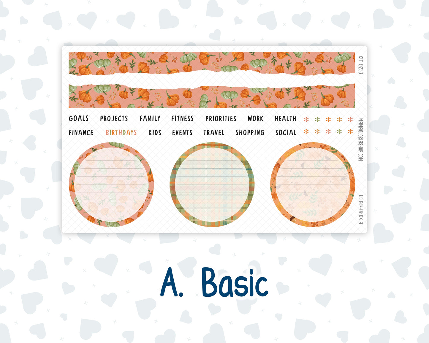 Kit 0233 - Laurel Denise Pop-Up - Dashboard Kit - September - Cinnamon Days