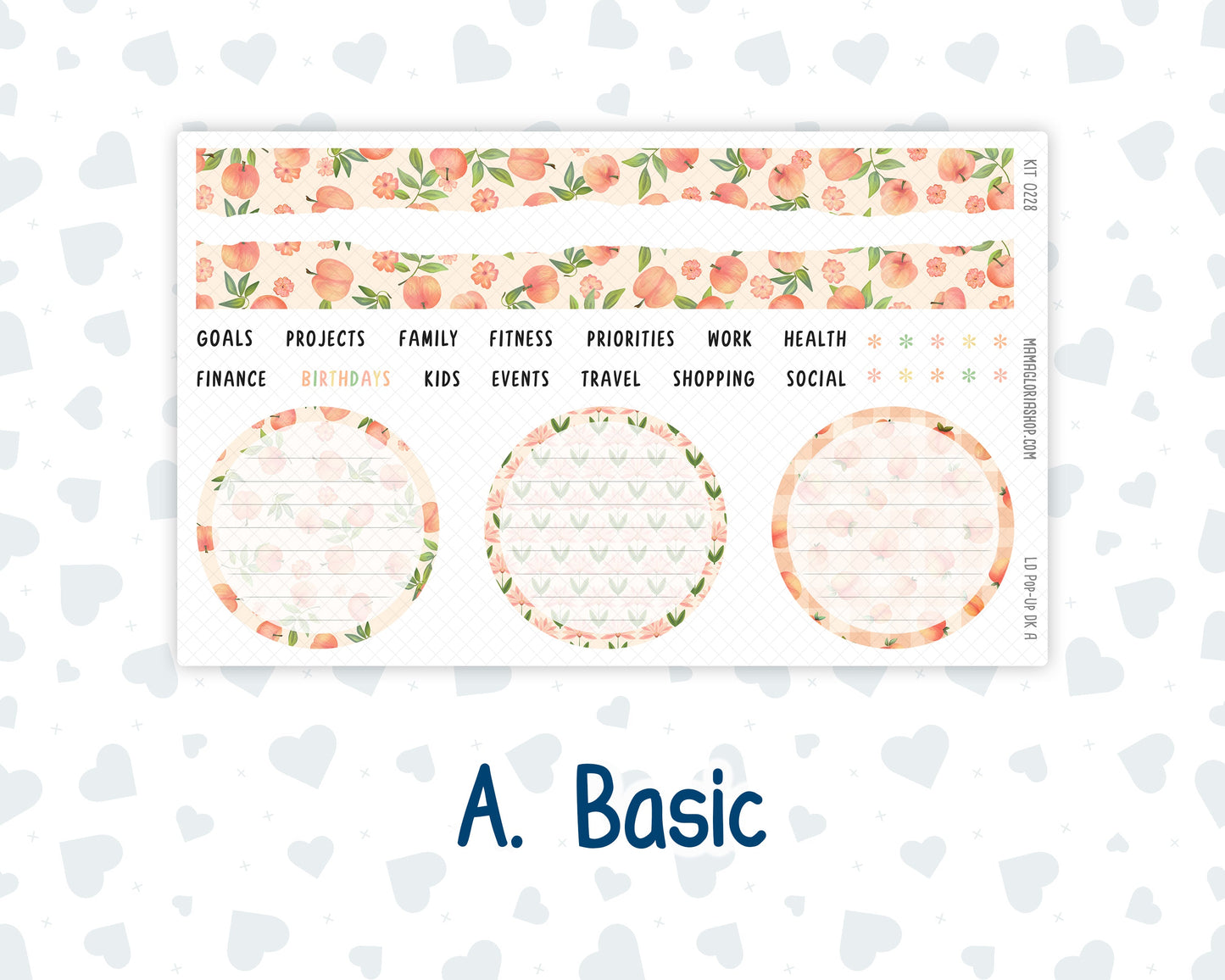 Kit 0228 - Laurel Denise Pop-Up -Dashboard Kit - August - Just Peachy